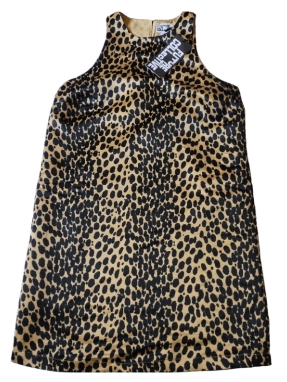 Leopard Print Satin Mini Skirt in Tan & Black